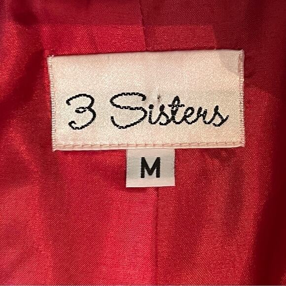 Anthropologie 3 Sisters Maroon & Red Alligator Embossed Print Jacket NWOT Size M - Picture 10 of 13